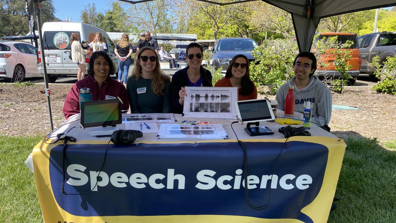 Speech science booth with Dr. Georgia Zellou