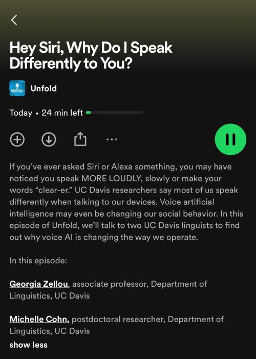 Spotify screenshot of the podcast